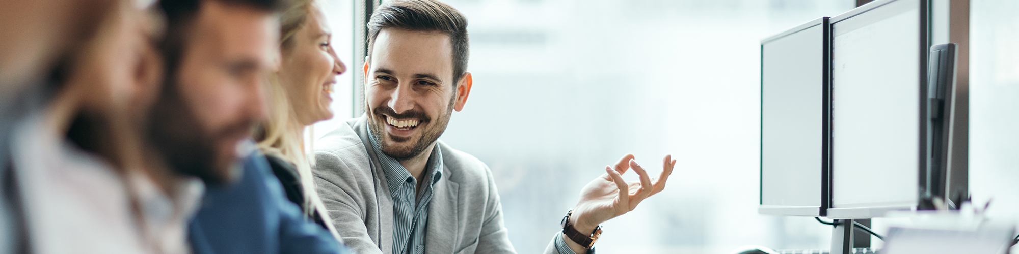 Happy People In Corporate Office 